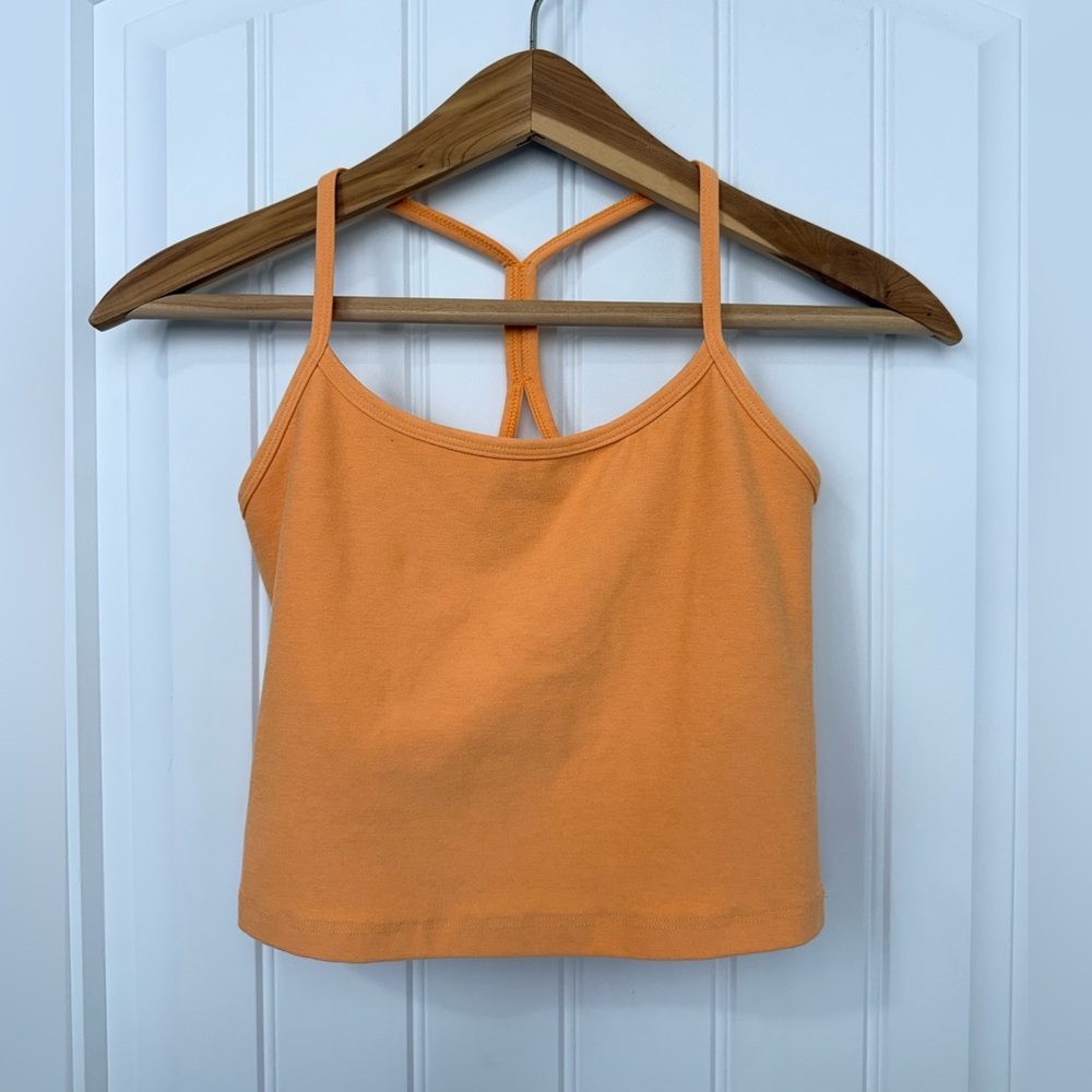 Beyond Yoga Orange Racerback Cropped Cami